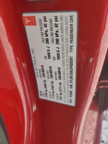 5YJ3E1EA2JF020291 - 2018 TESLA MODEL 3 红色 照片 12