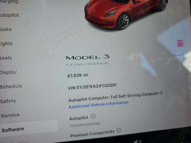 5YJ3E1EA2JF020291 - 2018 TESLA MODEL 3 红色 照片 9