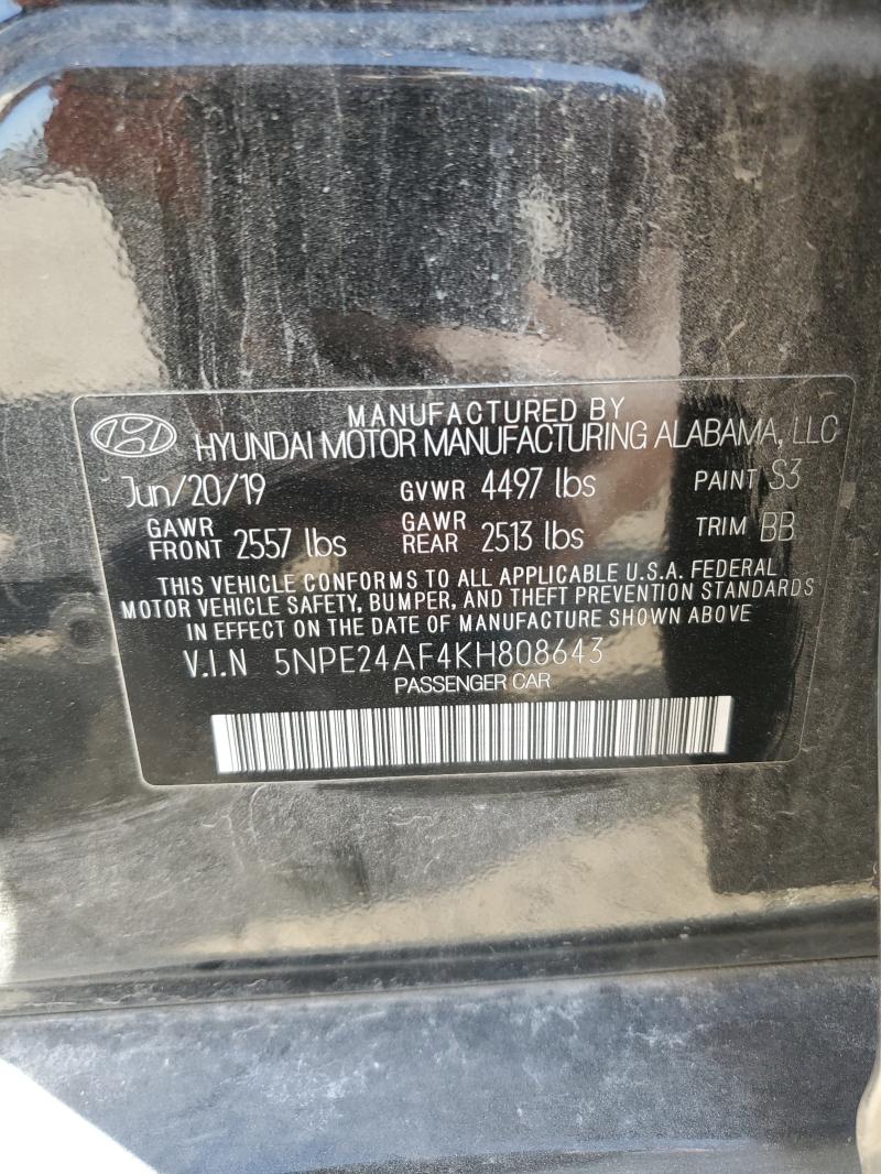 5NPE24AF4KH808643 - 2019 HYUNDAI SONATA SE BLACK photo 13