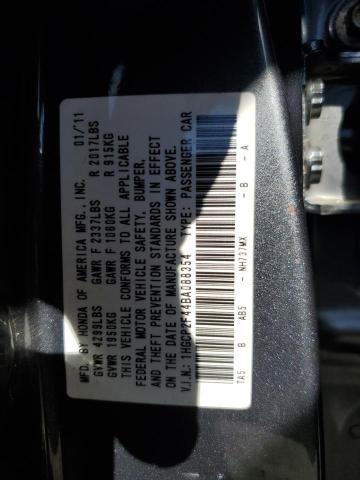 1HGCP2F44BA088354 - 2011 HONDA ACCORD LXP 银色 照片 12