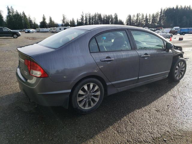 1HGFA16949L016377 - 2009 HONDA CIVIC EXL ნაცრისფერი ფოტო 3