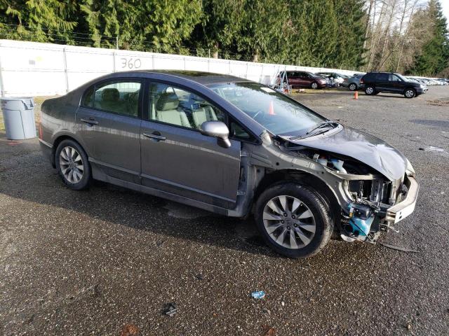 1HGFA16949L016377 - 2009 HONDA CIVIC EXL ნაცრისფერი ფოტო 4