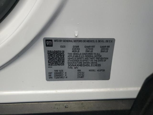 3GNAXHEG4SL313635 - 2025 CHEVROLET EQUINOX LT WHITE photo 13