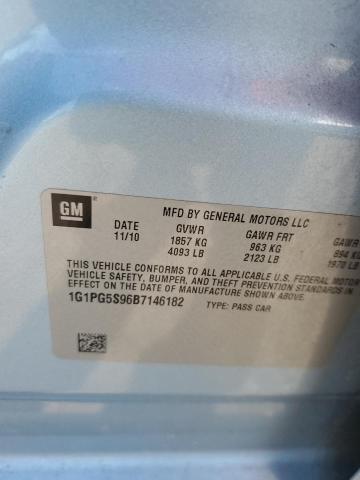 1G1PG5S96B7146182 - 2011 CHEVROLET CRUZE LT BLUE photo 12