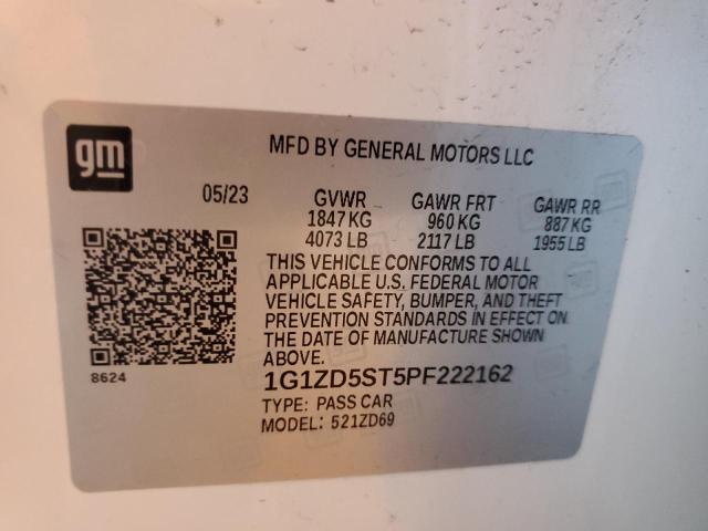 1G1ZD5ST5PF222162 - 2023 CHEVROLET MALIBU LT WHITE photo 13