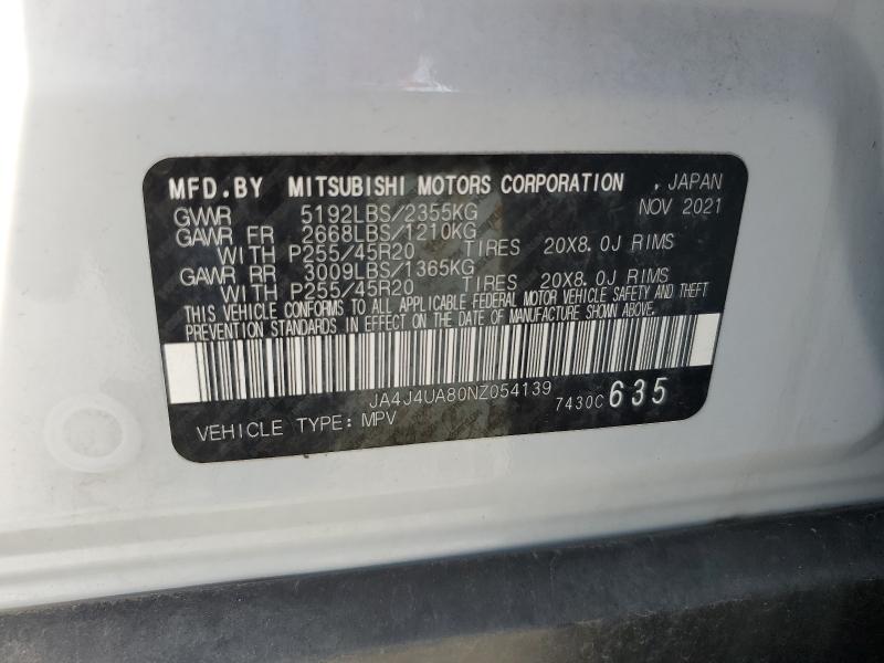 JA4J4UA80NZ054139 - 2022 MITSUBISHI OUTLANDER SE WHITE photo 13