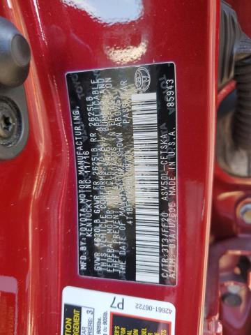 4T1BF1FK8HU709734 - 2017 TOYOTA CAMRY LE RED photo 12