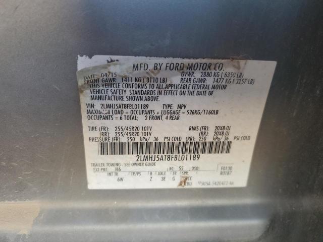 2LMHJ5AT8FBL01189 - 2015 LINCOLN MKT Արծաթագույն լուսանկար 13