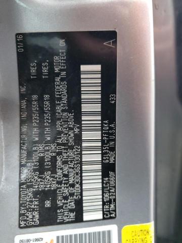 5TDDK3DC3GS130122 - 2016 TOYOTA SIENNA XLE SILVER photo 13