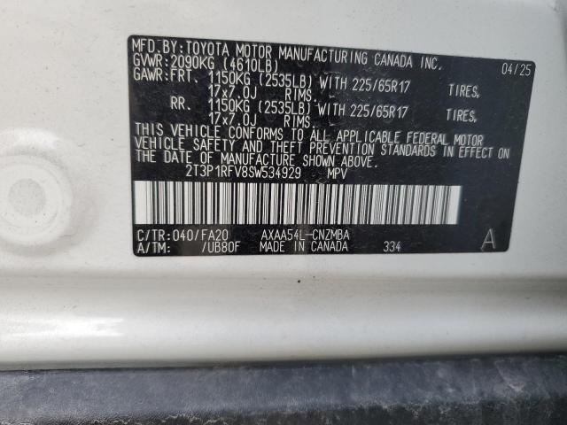 2T3P1RFV8SW534929 - 2025 TOYOTA RAV4 XLE WHITE photo 13