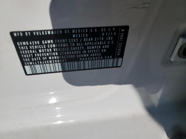 3VWLL7AJ2EM266867 - 2014 VOLKSWAGEN JETTA TDI WHITE photo 12