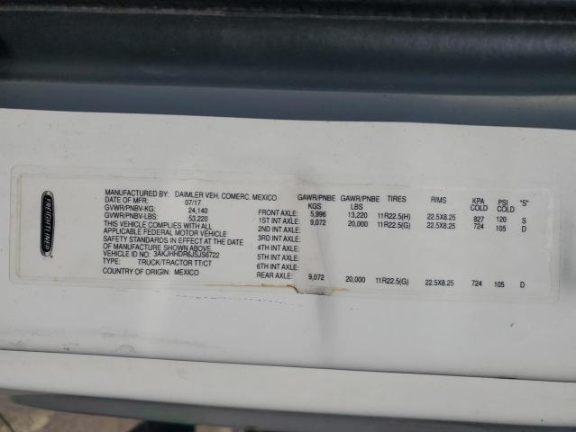 3AKJHHDR6JSJS6722 - 2018 FREIGHTLINER CASCADIA 1 Белый фото 10