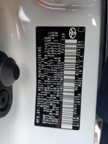 5YFS4MCE7MP063250 - 2021 TOYOTA COROLLA SE WHITE photo 12