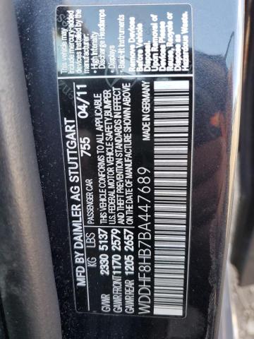 WDDHF8HB7BA447689 - 2011 MERCEDES-BENZ E 350 4MATIC CHARCOAL photo 12