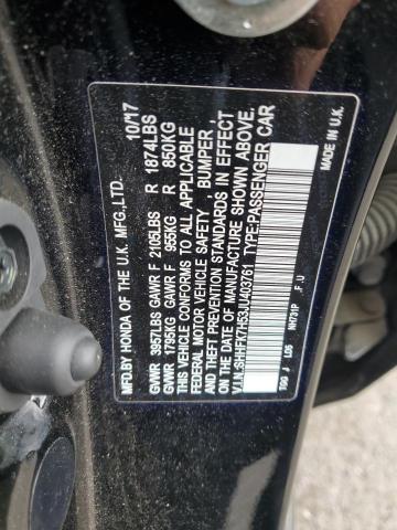 SHHFK7H53JU403761 - 2018 HONDA CIVIC EX BLACK photo 12