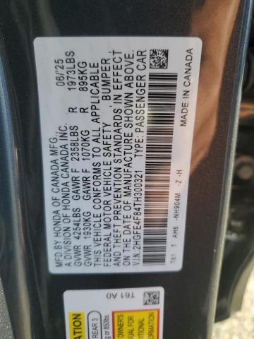 2HGFE4F84TH300321 - 2026 HONDA CIVIC SPORT GRAY photo 12