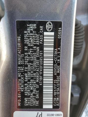 4T1BF1FK0FU085781 - 2015 TOYOTA CAMRY LE CHARCOAL photo 12