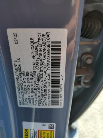 1HGCV1F33NA032448 - 2022 HONDA ACCORD SPORT GRAY photo 13