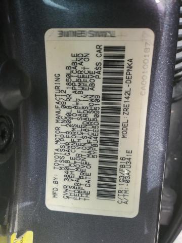 5YFBU4EE5DP095109 - 2013 TOYOTA COROLLA BASE GRAY photo 12