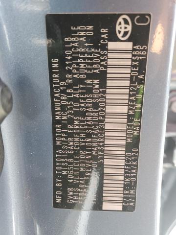 5YFS4RCE3LP020021 - 2020 TOYOTA COROLLA SE Azul foto 12