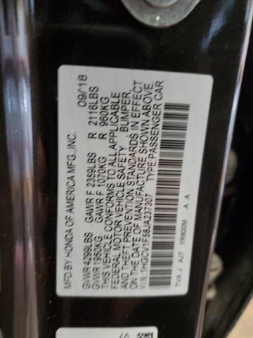 1HGCV1F58JA237307 - 2018 HONDA ACCORD EXL 棕色 照片 12