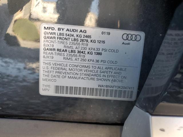 WA1BNAFY3K2047411 - 2019 AUDI Q5 PREMIUM PLUS GRAY photo 13