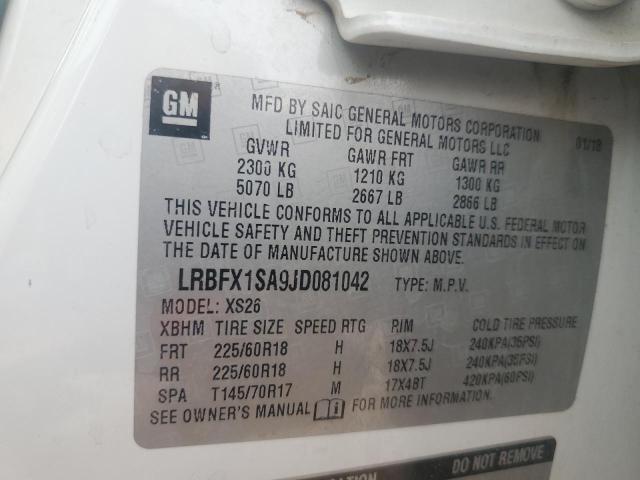 LRBFX1SA9JD081042 - 2018 BUICK ENVISION ESSENCE Սպիտակ լուսանկար 13