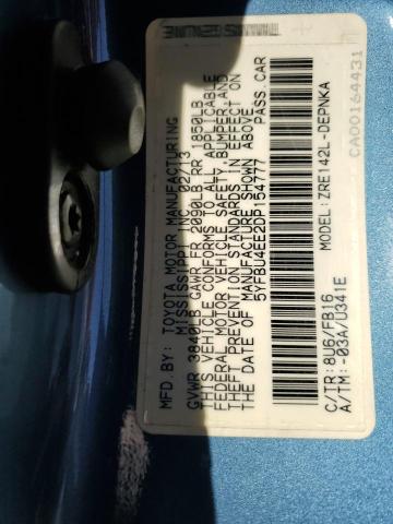 5YFBU4EE2DP154777 - 2013 TOYOTA COROLLA BASE ლურჯი ფოტო 13