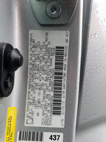 3TMJU4GN8AM093592 - 2010 TOYOTA TACOMA DOUBLE CAB PRERUNNER SILVER photo 12