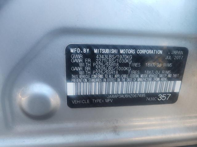 JA4AP3AU6HZ067495 - 2017 MITSUBISHI OUTLANDER ES SILVER photo 12