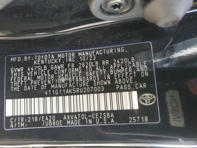 4T1G11AK5RU207003 - 2024 TOYOTA CAMRY SE NIGHT SHADE BLACK photo 13