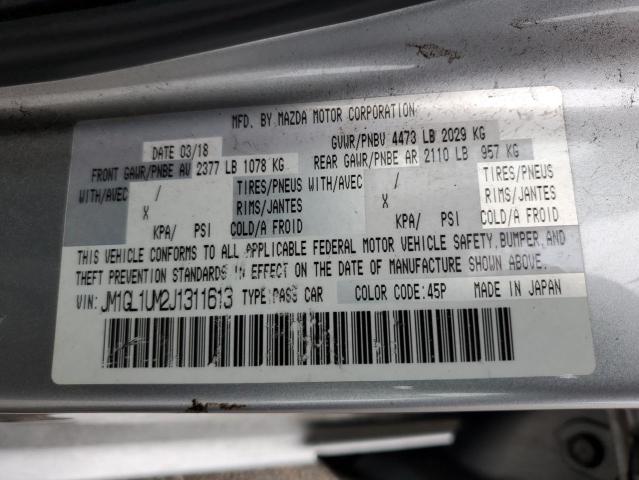 JM1GL1UM2J1311613 - 2018 MAZDA 6 SPORT 银色 照片 12