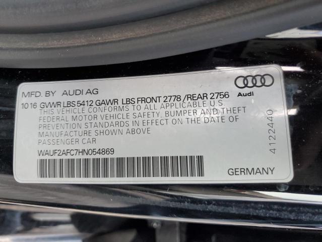 WAUF2AFC7HN054869 - 2017 AUDI A6 PREMIUM PLUS 黑色 照片 12