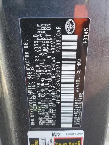 4T1BF3EK2AU082371 - 2010 TOYOTA CAMRY BASE CHARCOAL photo 12