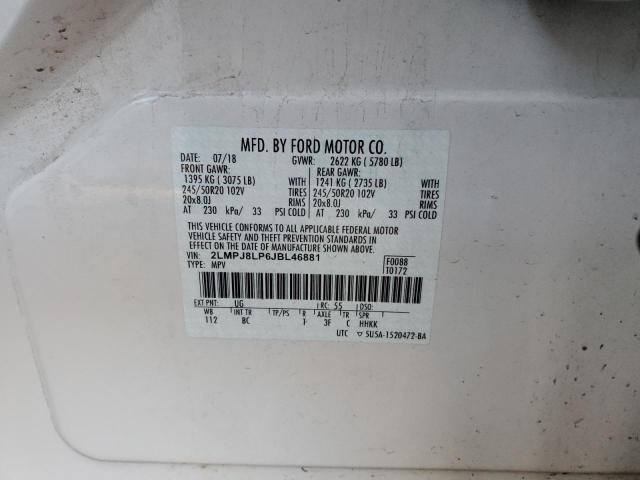 2LMPJ8LP6JBL46881 - 2018 LINCOLN MKX RESERVE Weiß Foto 13