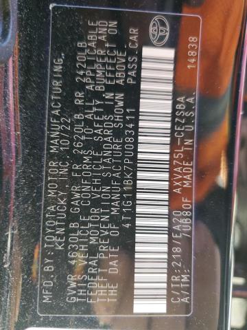 4T1G11BK7PU083411 - 2023 TOYOTA CAMRY SE NIGHT SHADE BLACK photo 12