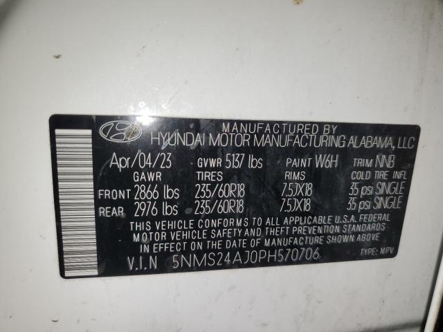5NMS24AJ0PH570706 - 2023 HYUNDAI SANTA FE SEL Ağ foto 14