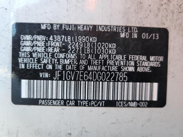 JF1GV7E64DG022785 - 2013 SUBARU IMPREZA WRX თეთრი ფოტო 13