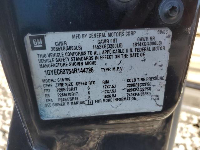 1GYEC63T54R144726 - 2004 CADILLAC ESCALADE LUXURY ლურჯი ფოტო 13