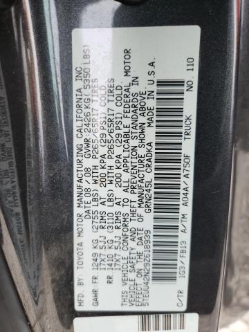 5TEUU42N29Z618939 - 2009 TOYOTA TACOMA ACCESS CAB Գրաֆիտ լուսանկար 12