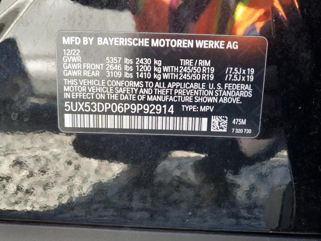 5UX53DP06P9P92914 - 2023 BMW X3 XDRIVE30I BLACK photo 14