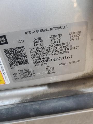 5GAKRBKD2HJ317277 - 2017 BUICK ENCLAVE SILVER photo 14