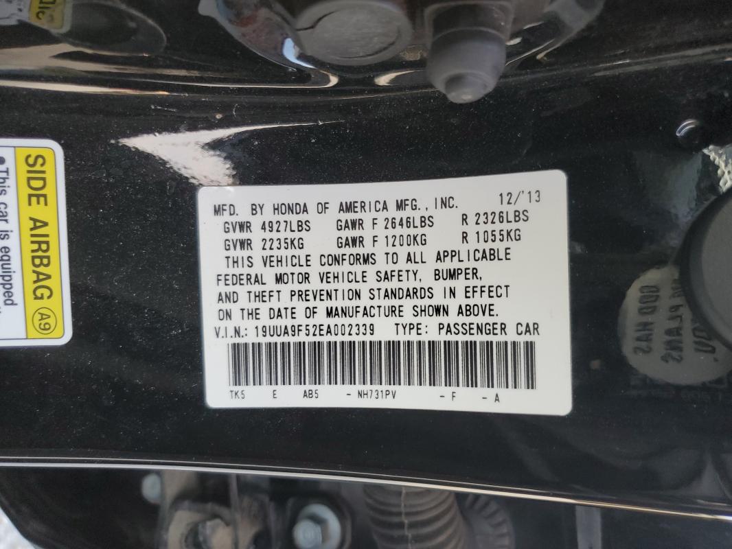 19UUA9F52EA002339 - 2014 ACURA TL TECH BLACK photo 12