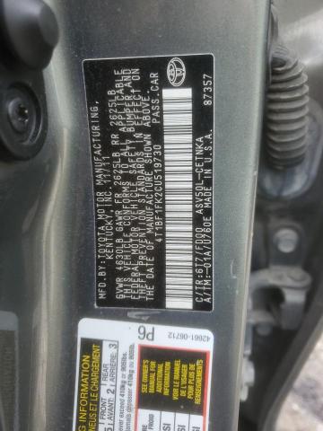 4T1BF1FK2CU519730 - 2012 TOYOTA CAMRY BASE GREEN photo 12