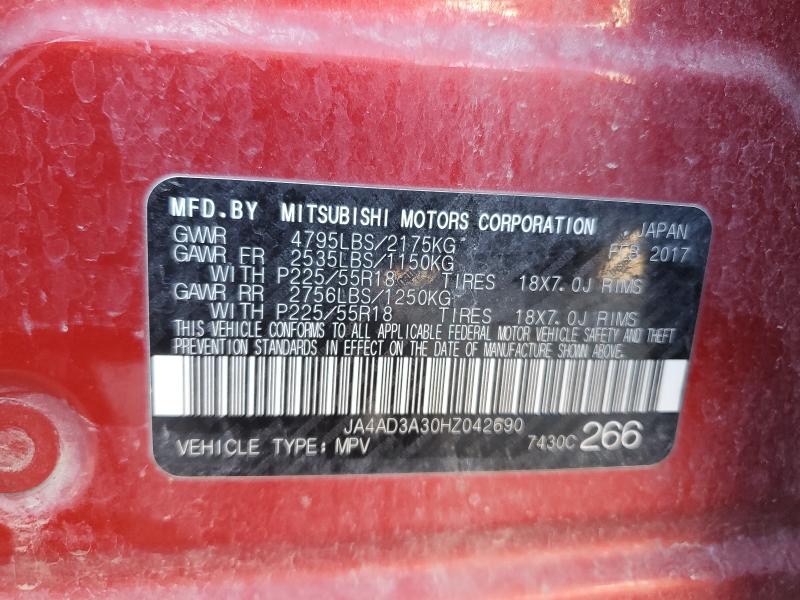JA4AD3A30HZ042690 - 2017 MITSUBISHI OUTLANDER SE 红色 照片 13