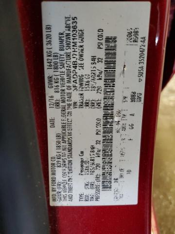 3FADP4BJ7HM103635 - 2017 FORD FIESTA SE RED photo 12