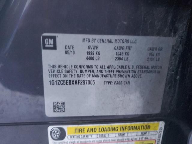 1G1ZC5EBXAF287005 - 2010 CHEVROLET MALIBU 1LT Графитовый фото 12