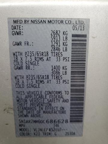 5N1AR2MM6DC686628 - 2013 NISSAN PATHFINDER S SILVER photo 12