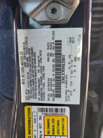 3LN6L5C90HR620847 - 2017 LINCOLN MKZ SELECT ლურჯი ფოტო 12