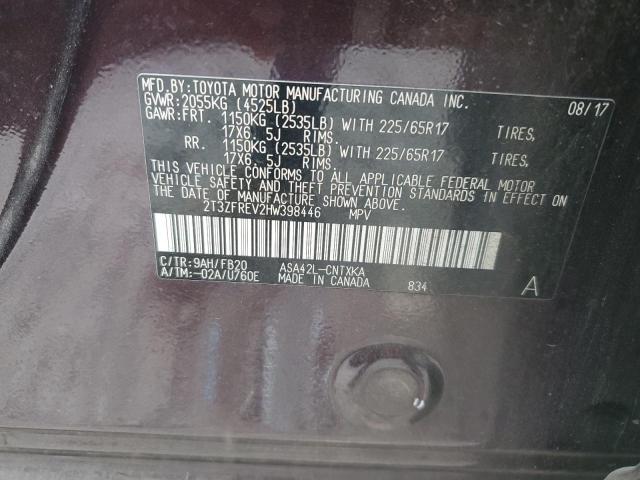 2T3ZFREV2HW398446 - 2017 TOYOTA RAV4 LE Bənövşəyi foto 14